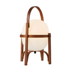 Lampe de table LED géométrique à brancher avec cadre en bois pour chambre