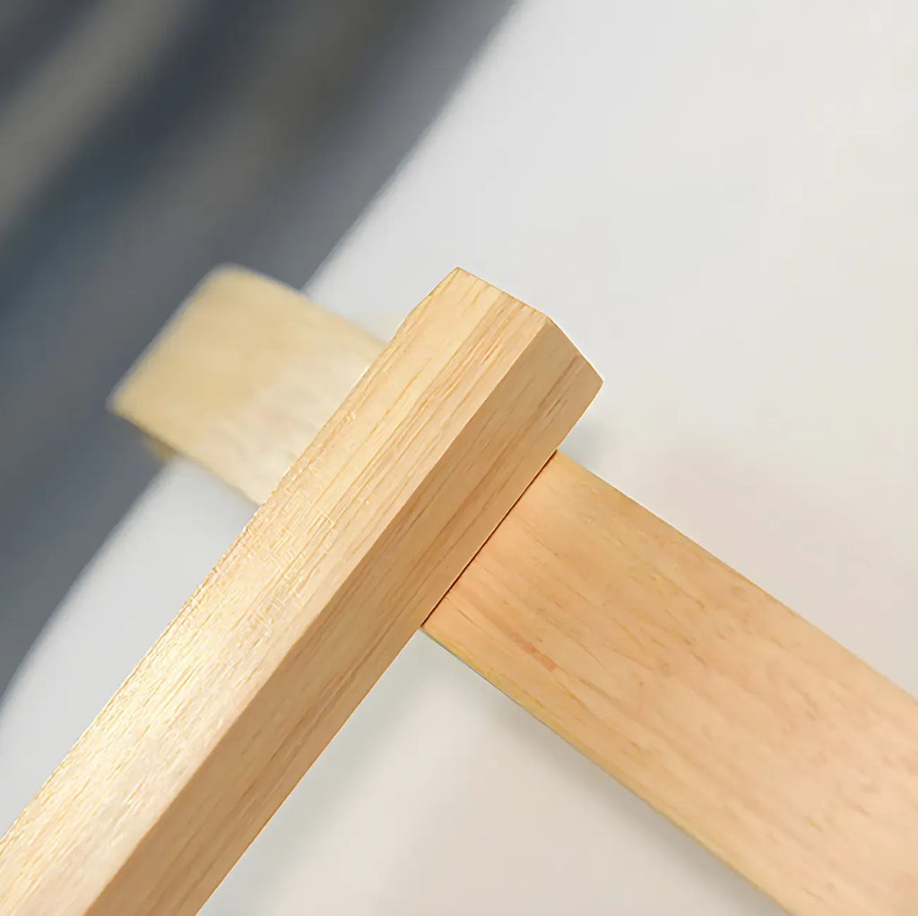 Lampe de table LED géométrique à brancher avec cadre en bois pour chambre