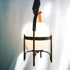 Lampe de table LED géométrique à brancher avec cadre en bois pour chambre