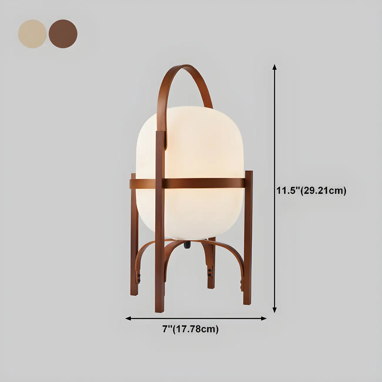 Lampe de table LED géométrique à brancher avec cadre en bois pour chambre
