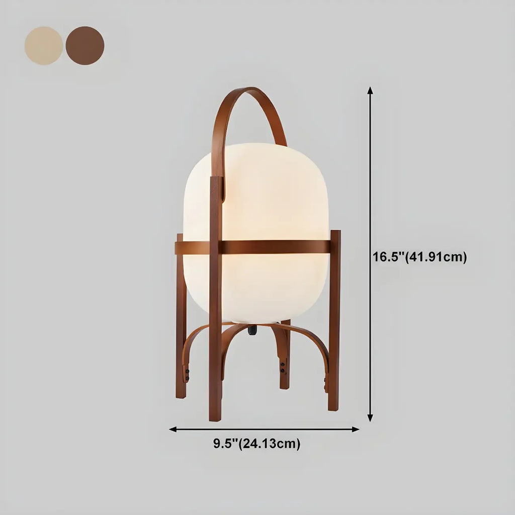 Lampe de table LED géométrique à brancher avec cadre en bois pour chambre