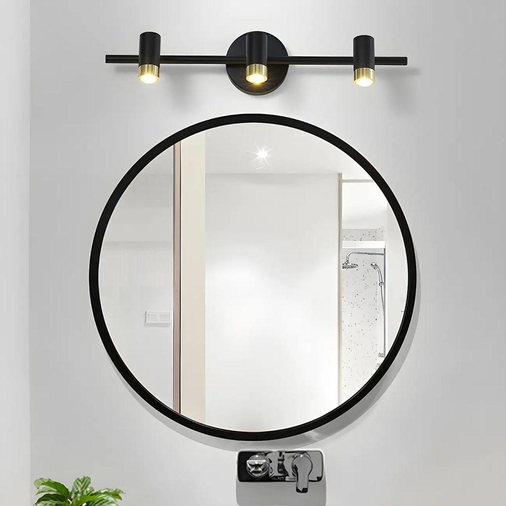 Lampe de salle de bain cylindrique moderne en métal