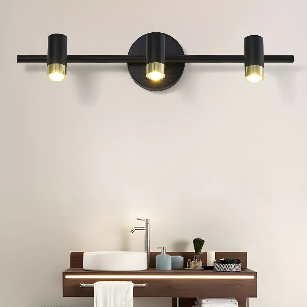 Lampe de salle de bain cylindrique moderne en métal