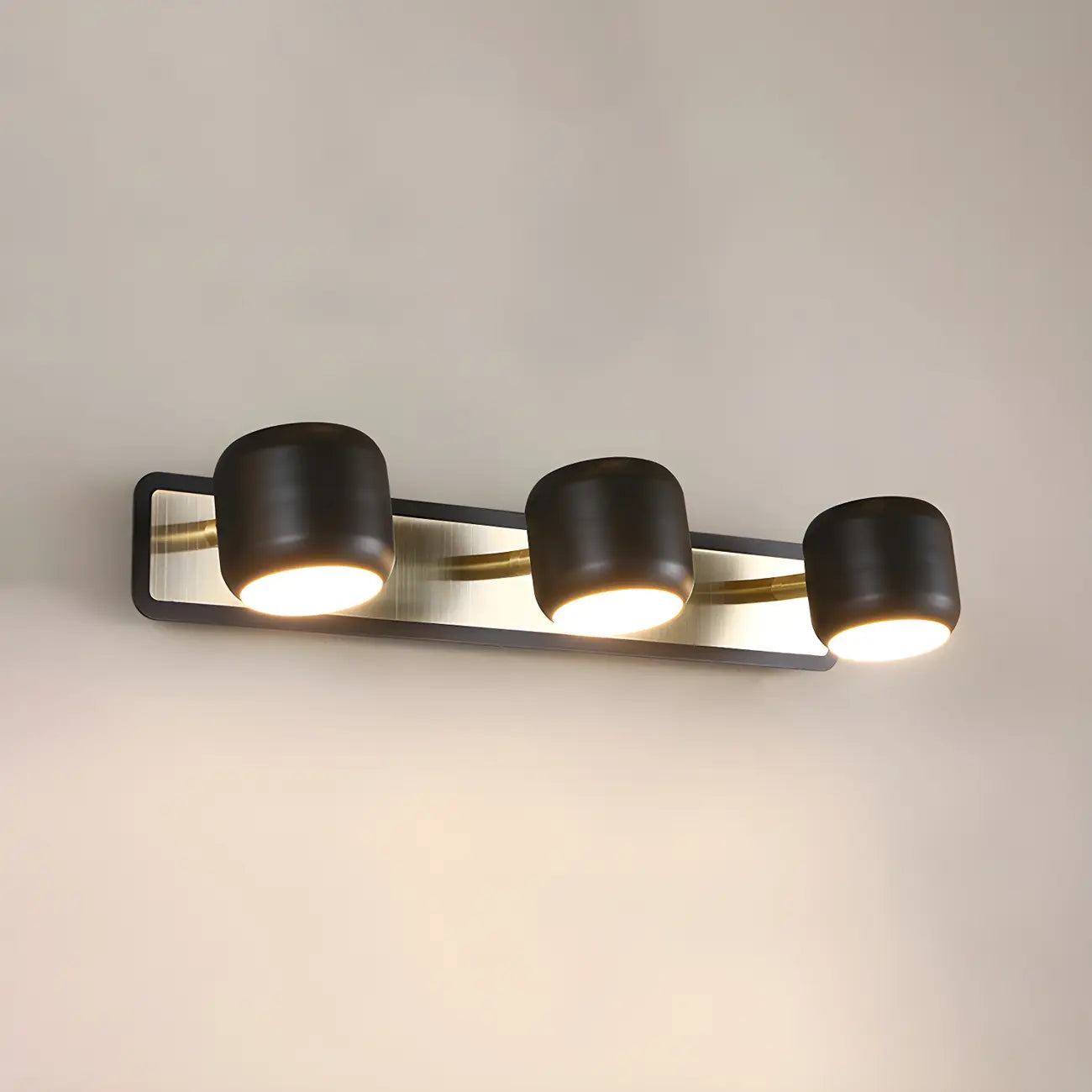 Applique murale moderne cylindrique en aluminium à LED blanc chaud pour salle de bain
