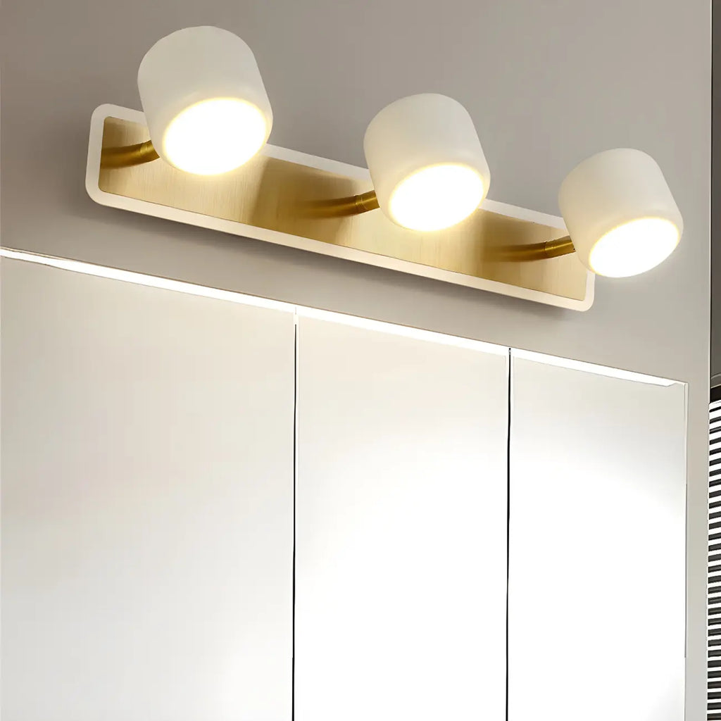 Applique murale moderne cylindrique en aluminium à LED blanc chaud pour salle de bain