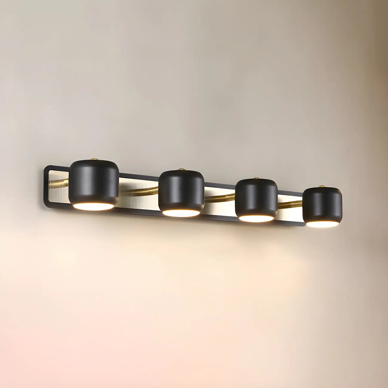 Applique murale moderne cylindrique en aluminium à LED blanc chaud pour salle de bain