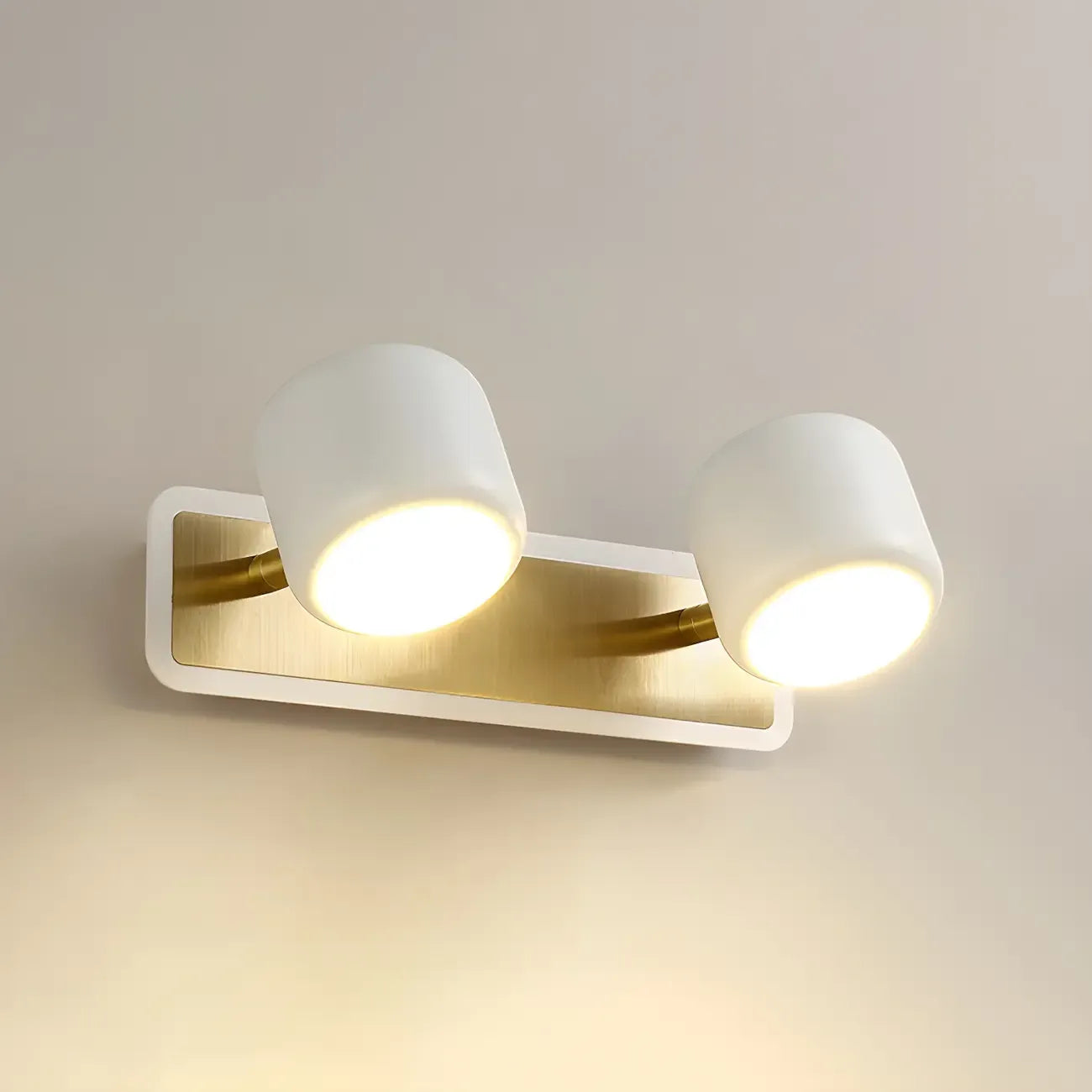 Applique murale moderne cylindrique en aluminium à LED blanc chaud pour salle de bain