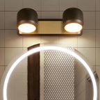 Applique murale moderne cylindrique en aluminium à LED blanc chaud pour salle de bain