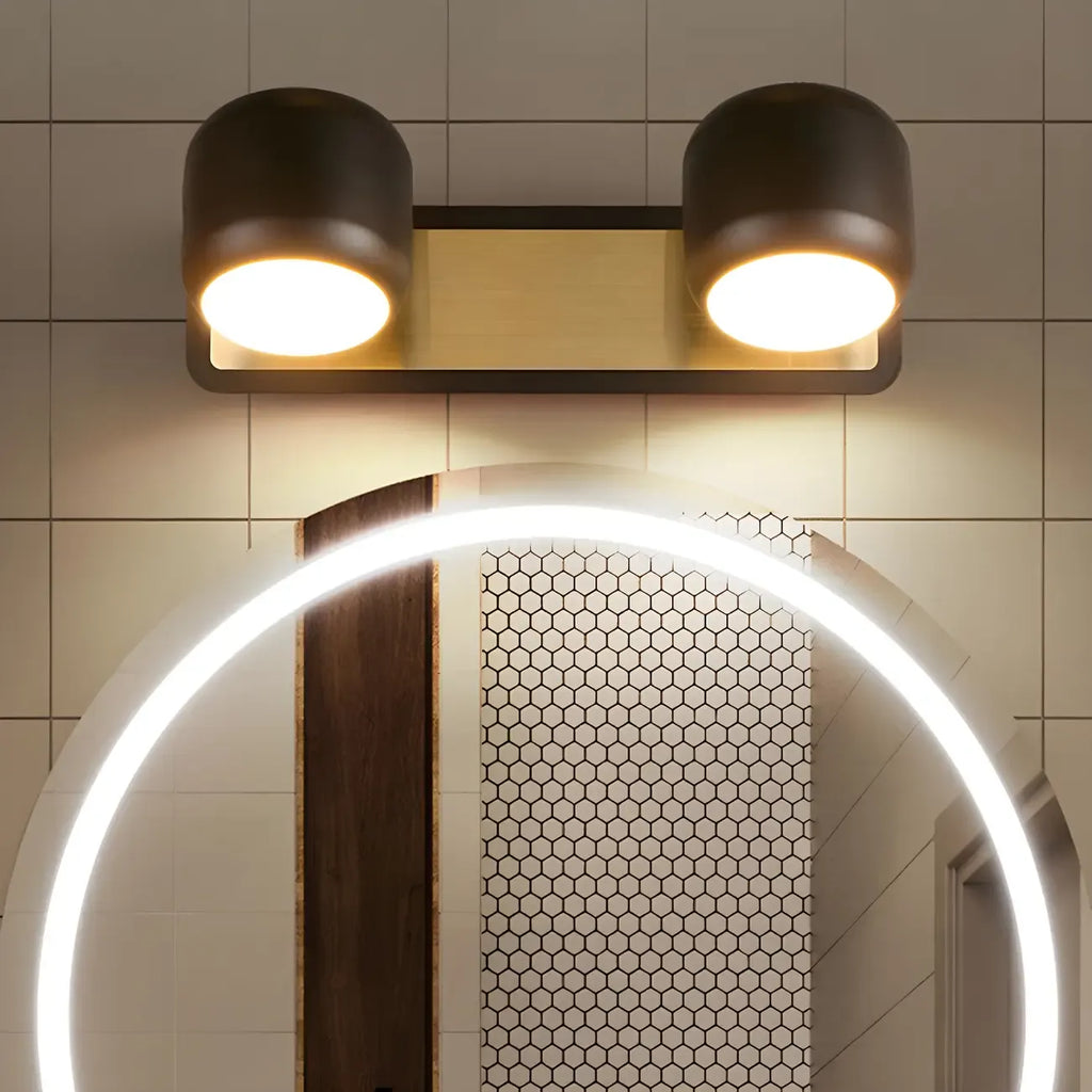 Applique murale moderne cylindrique en aluminium à LED blanc chaud pour salle de bain