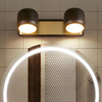 Applique murale moderne cylindrique en aluminium à LED blanc chaud pour salle de bain