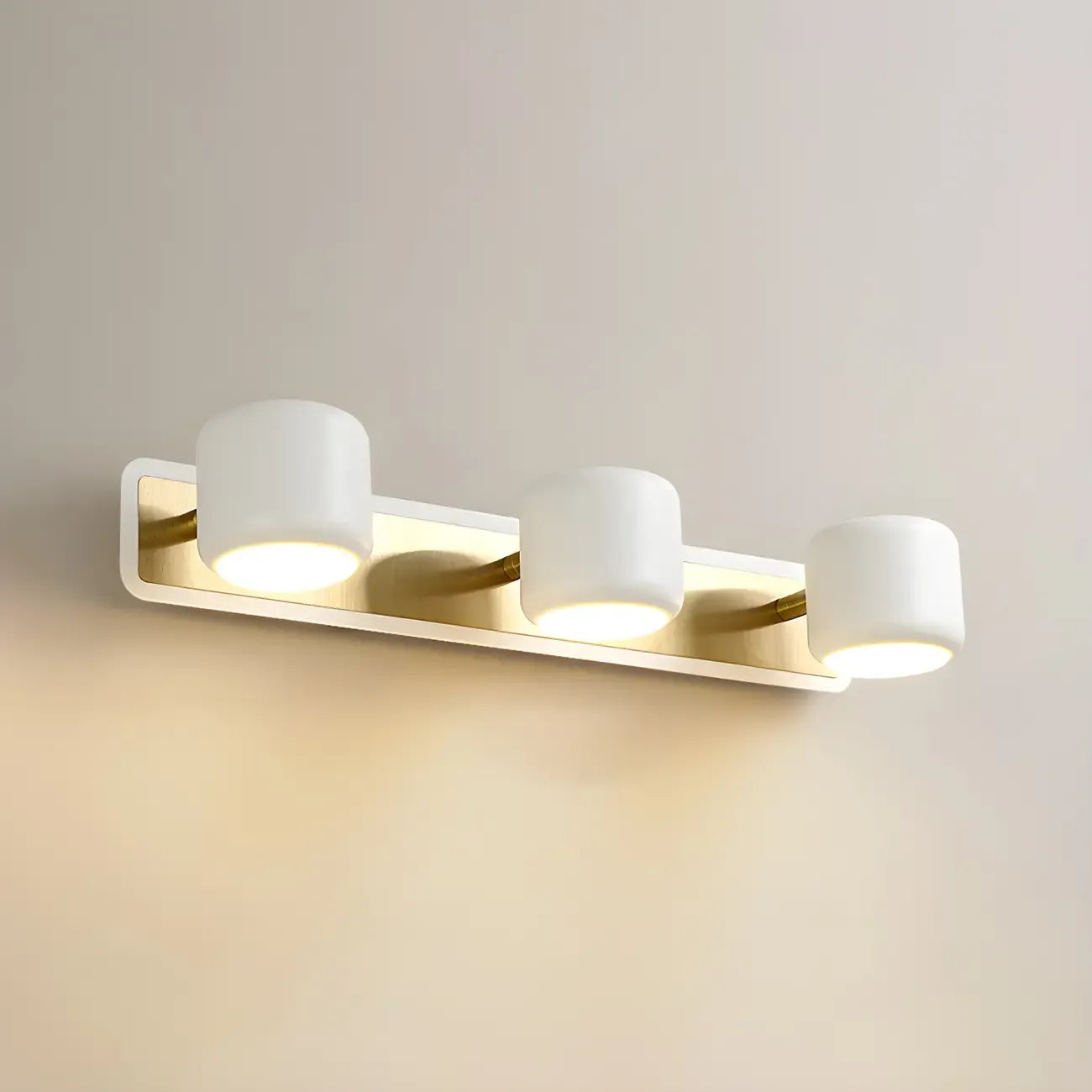 Applique murale moderne cylindrique en aluminium à LED blanc chaud pour salle de bain