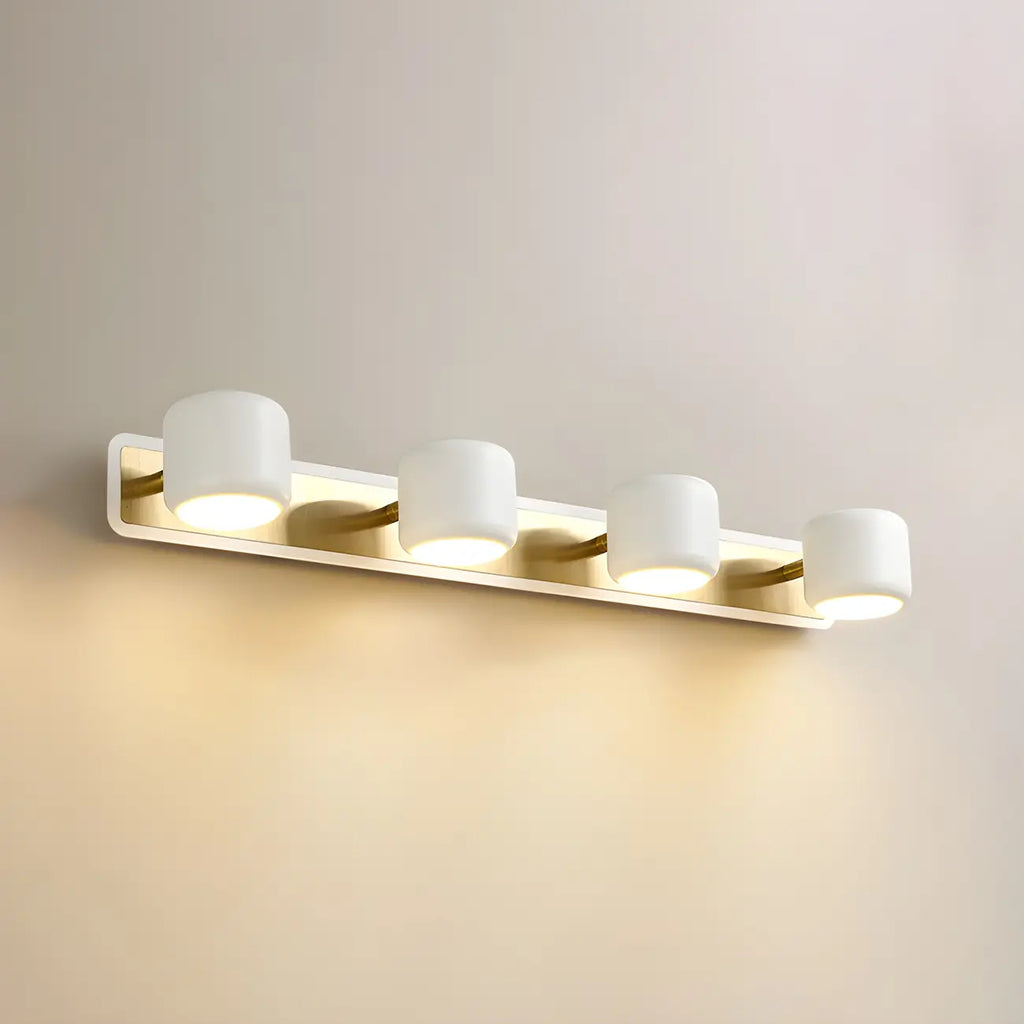 Applique murale moderne cylindrique en aluminium à LED blanc chaud pour salle de bain