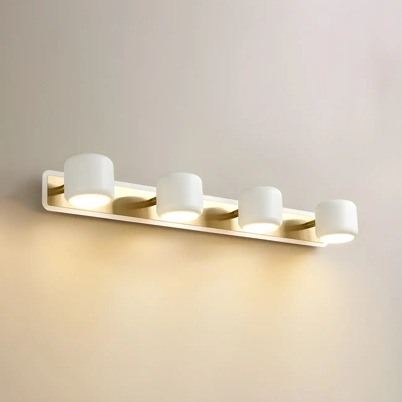 Applique murale moderne cylindrique en aluminium à LED blanc chaud pour salle de bain