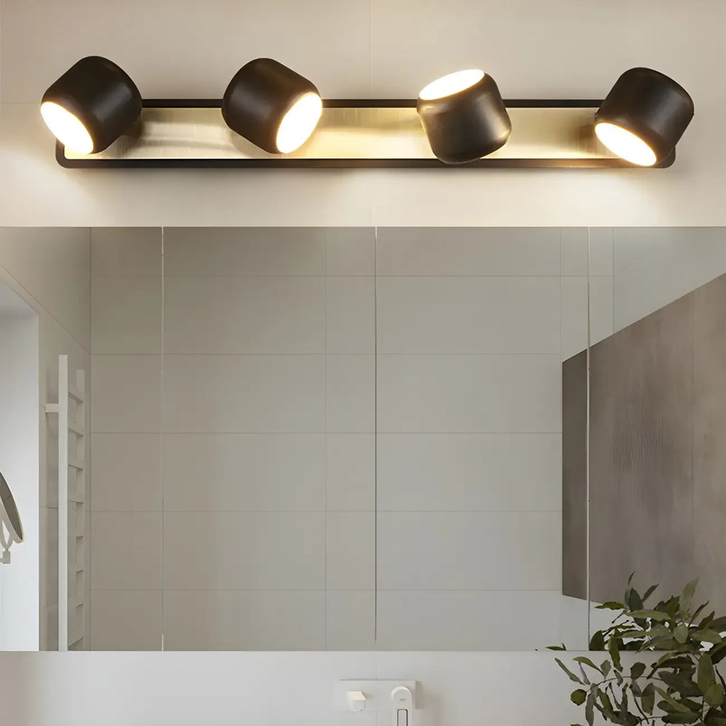 Applique murale moderne cylindrique en aluminium à LED blanc chaud pour salle de bain