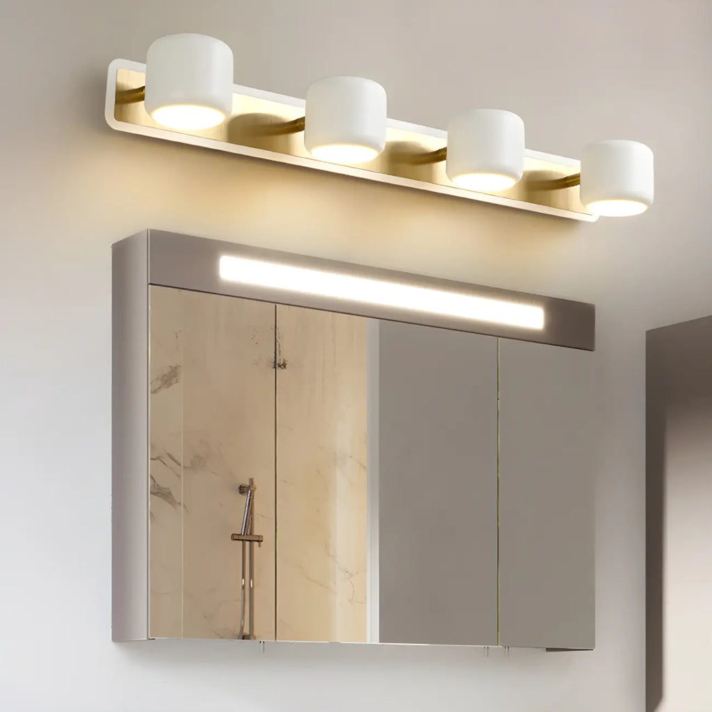 Applique murale moderne cylindrique en aluminium à LED blanc chaud pour salle de bain