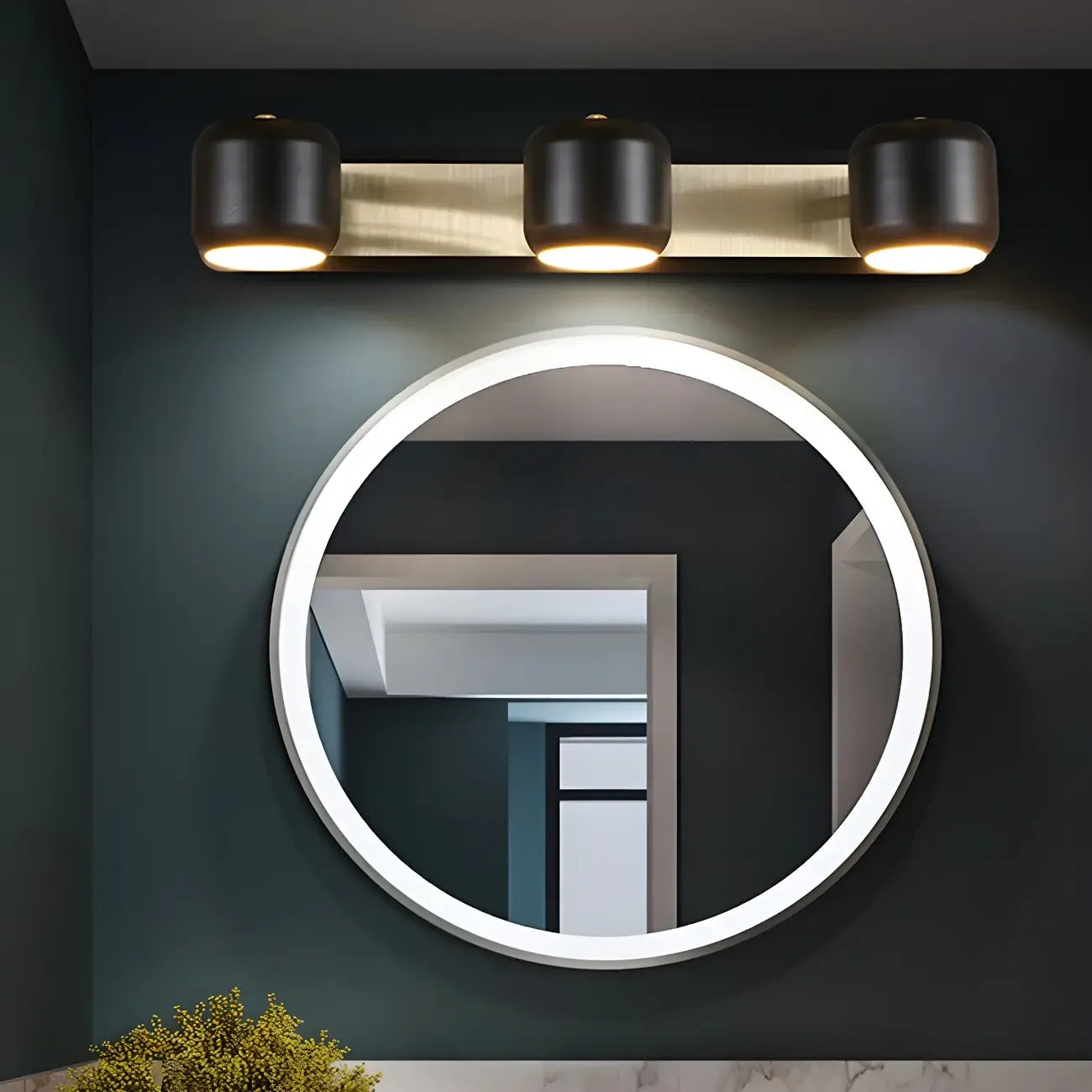 Applique murale moderne cylindrique en aluminium à LED blanc chaud pour salle de bain