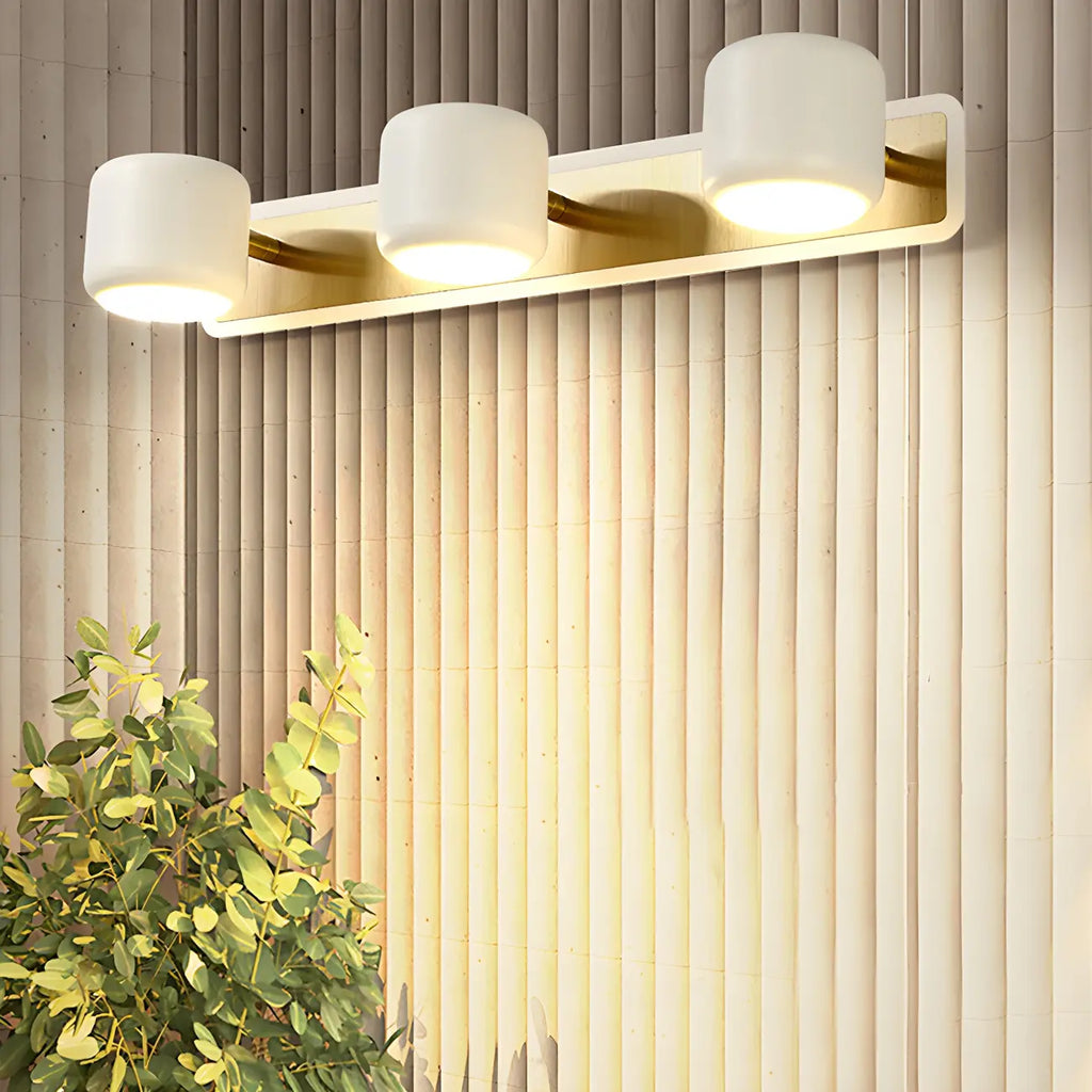 Applique murale moderne cylindrique en aluminium à LED blanc chaud pour salle de bain