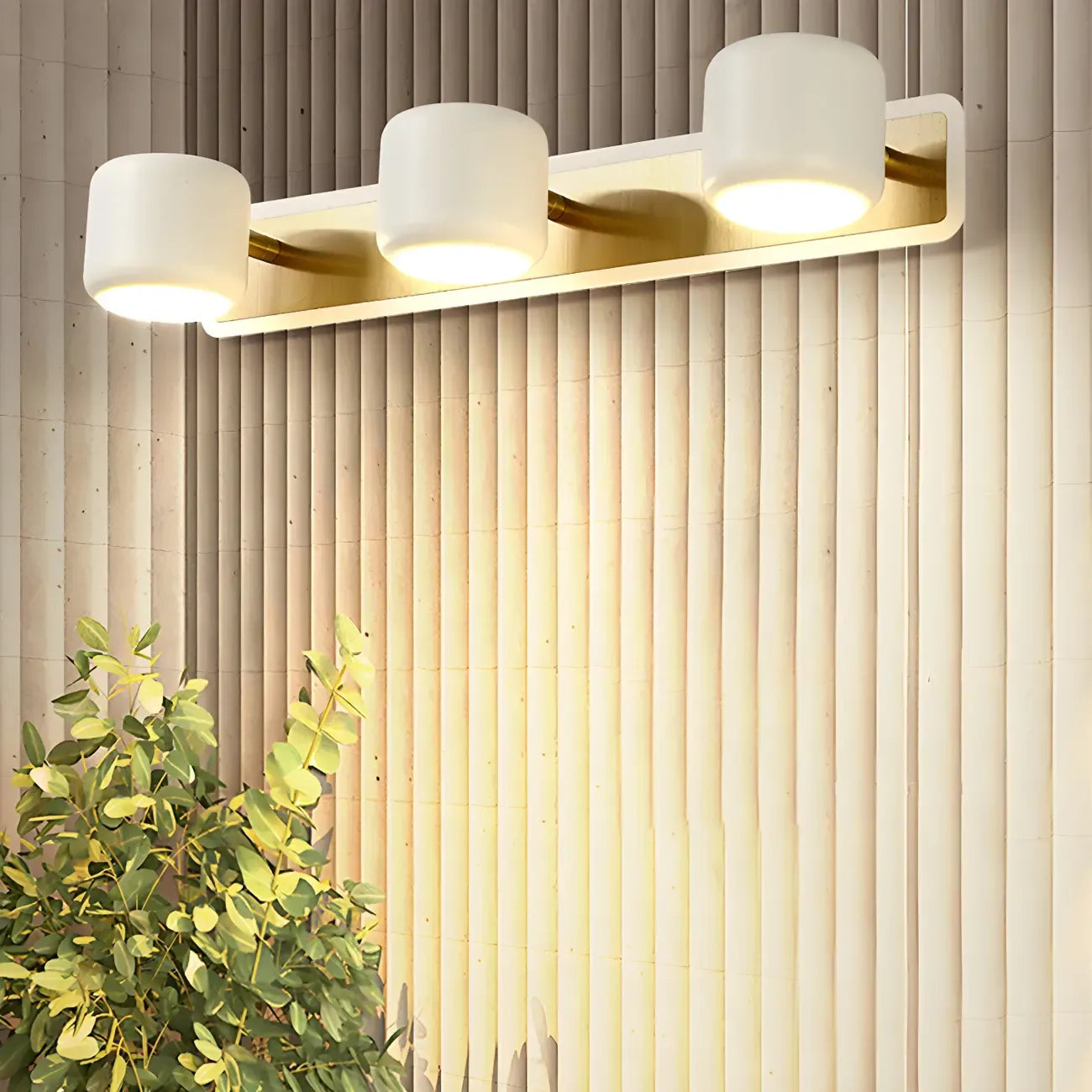 Applique murale moderne cylindrique en aluminium à LED blanc chaud pour salle de bain