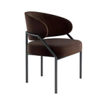 Chaise de salle à manger contemporaine grise rembourrée avec structure en métal