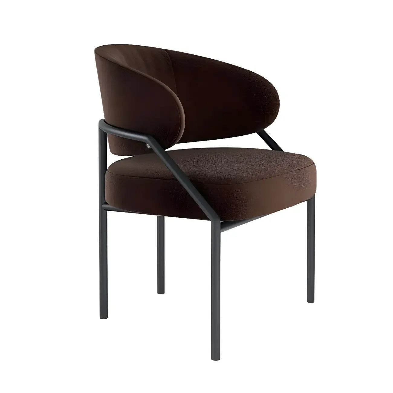 Chaise de salle à manger contemporaine grise rembourrée avec structure en métal