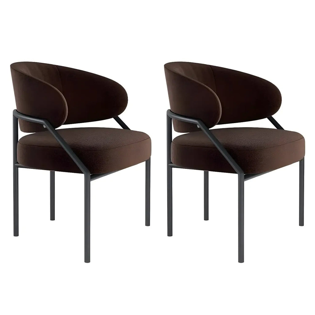 Chaise de salle à manger contemporaine grise rembourrée avec structure en métal