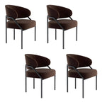 Chaise de salle à manger contemporaine grise rembourrée avec structure en métal