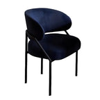 Chaise de salle à manger contemporaine grise rembourrée avec structure en métal