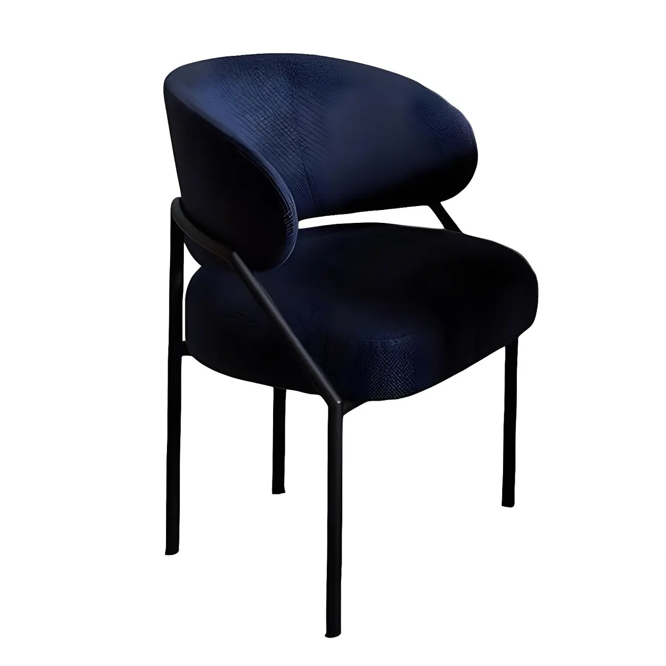 Chaise de salle à manger contemporaine grise rembourrée avec structure en métal