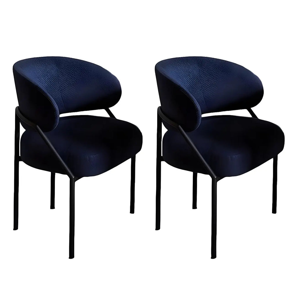 Chaise de salle à manger contemporaine grise rembourrée avec structure en métal