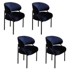 Chaise de salle à manger contemporaine grise rembourrée avec structure en métal