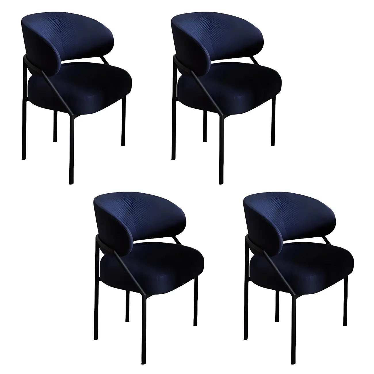 Chaise de salle à manger contemporaine grise rembourrée avec structure en métal