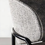 Chaise de salle à manger contemporaine grise rembourrée avec structure en métal