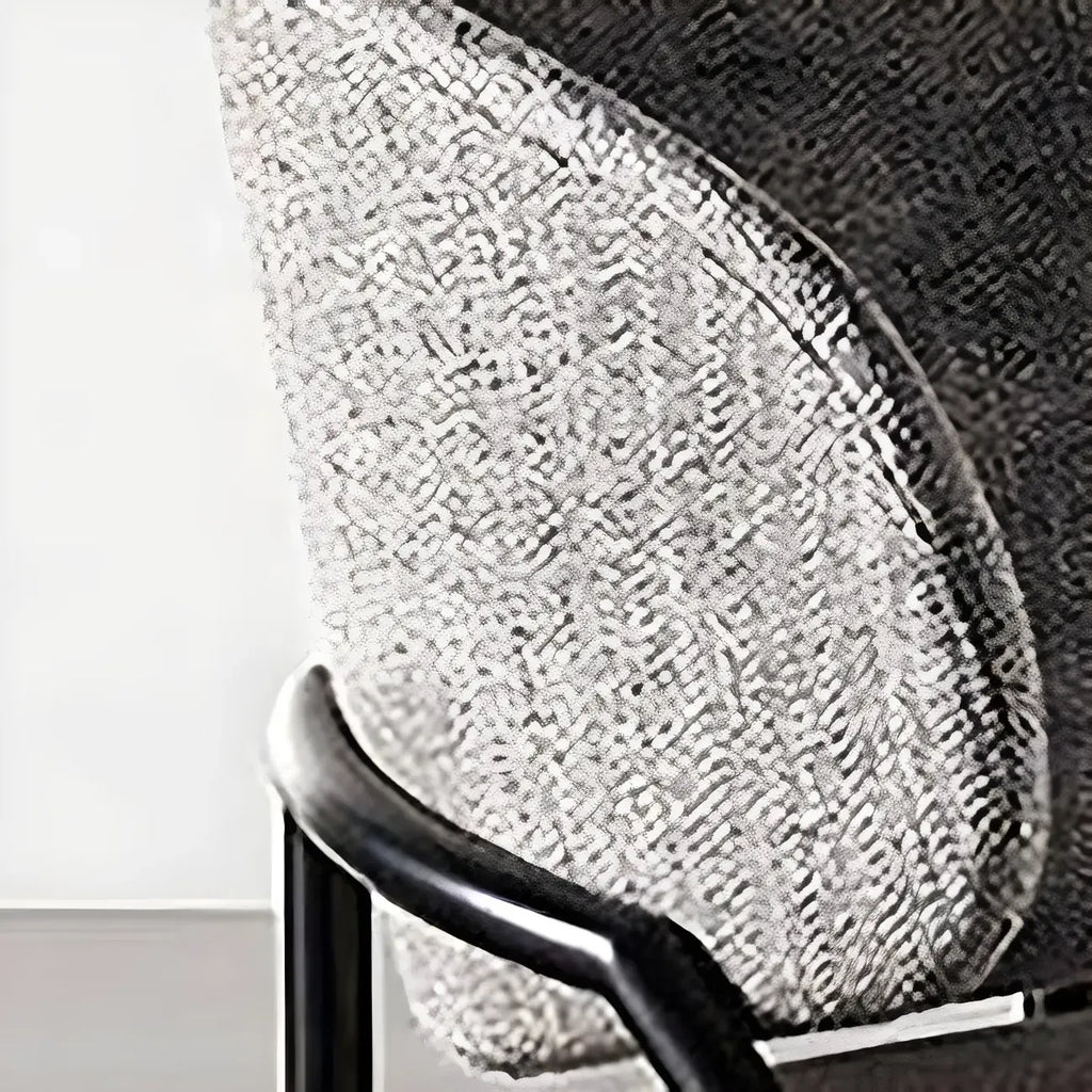 Chaise de salle à manger contemporaine grise rembourrée avec structure en métal