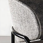 Chaise de salle à manger contemporaine grise rembourrée avec structure en métal