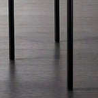 Chaise de salle à manger contemporaine grise rembourrée avec structure en métal