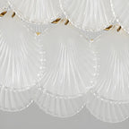 Lustre moderne en verre doré pour îlot central, avec 8 lumières