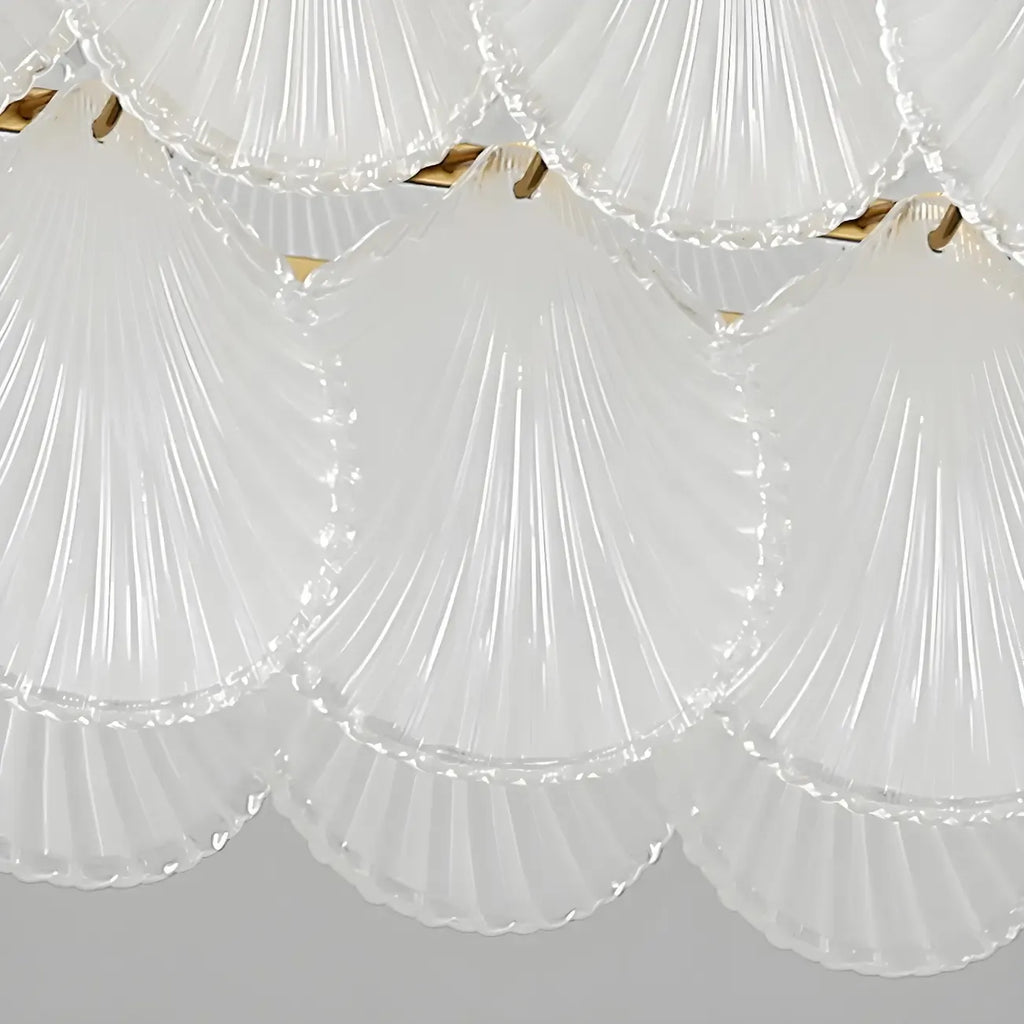 Lustre moderne en verre doré pour îlot central, avec 8 lumières
