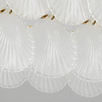 Lustre moderne en verre doré pour îlot central, avec 8 lumières