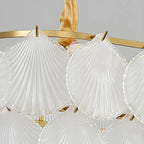Lustre moderne en verre doré pour îlot central, avec 8 lumières