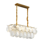 Lustre moderne en verre doré pour îlot central, avec 8 lumières