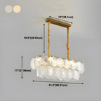 Lustre moderne en verre doré pour îlot central, avec 8 lumières