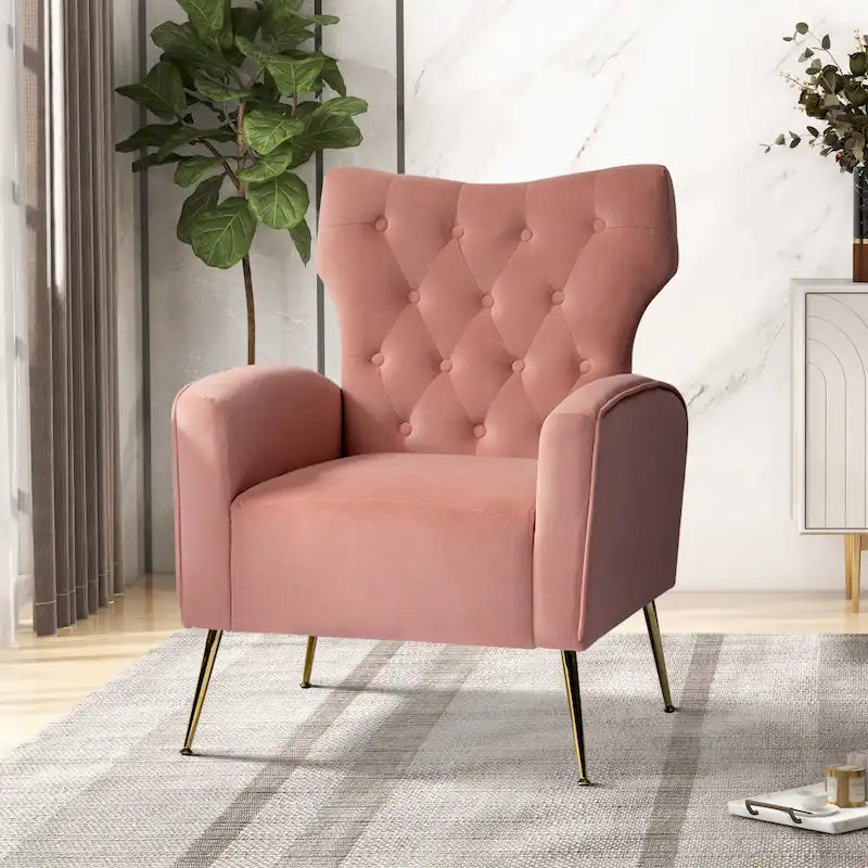 Poltrona trapuntata Abadiana Accent con base in metallo di HULALA HOME