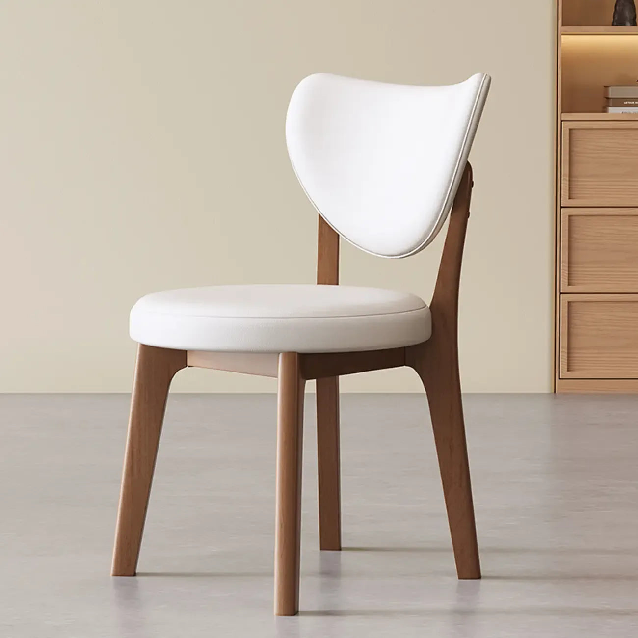 Chaise de salle à manger moderne sans accoudoirs à oreilles en similicuir