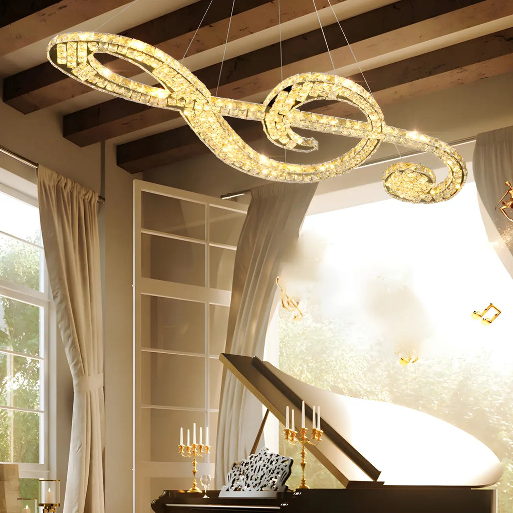 Suspension îlot à 2 lumières en cristal moderne et artistique
