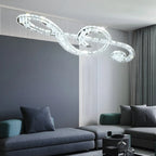 Suspension îlot à 2 lumières en cristal moderne et artistique