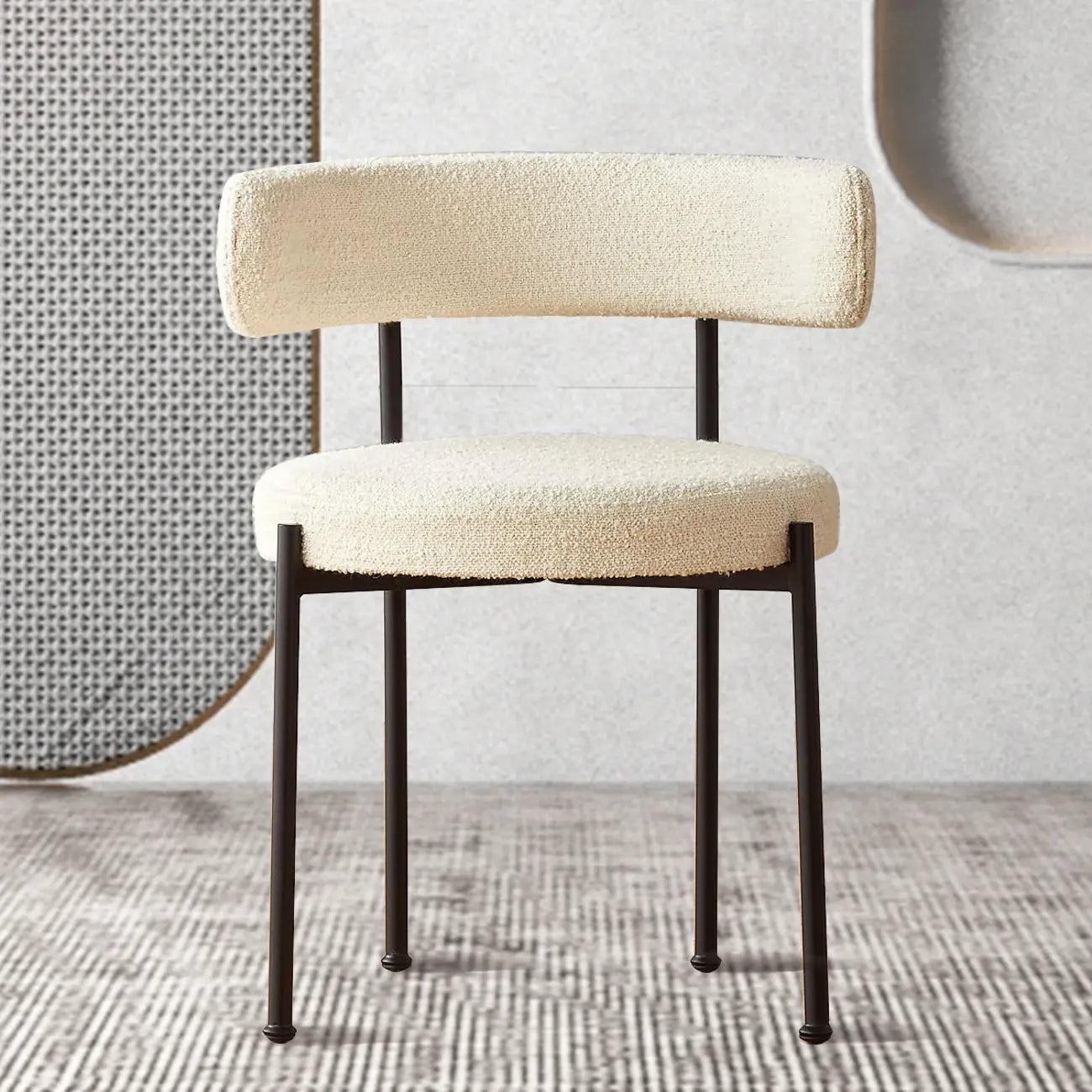 Chaises de salle à manger contemporaines recouvertes de tissu