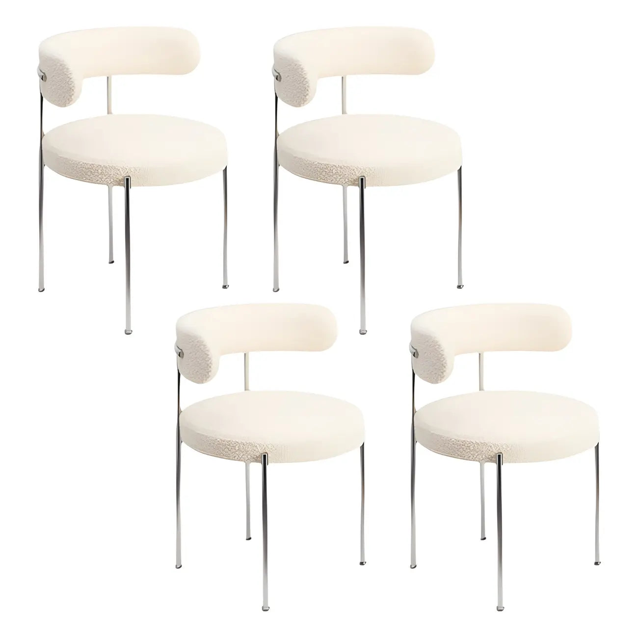 Chaises de salle à manger contemporaines recouvertes de tissu