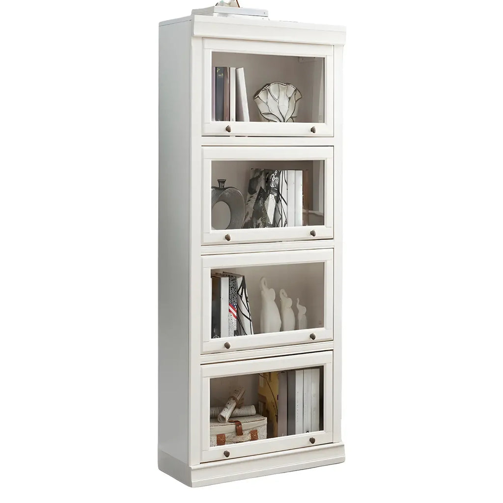 Bibliothèque verticale contemporaine à 3 niveaux en bois blanc