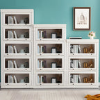 Bibliothèque verticale contemporaine à 3 niveaux en bois blanc