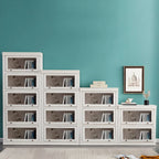 Bibliothèque verticale contemporaine à 3 niveaux en bois blanc